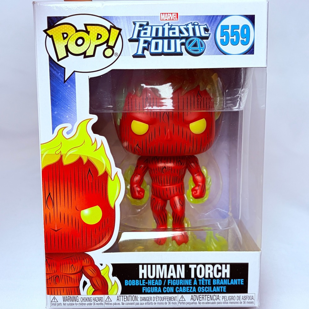 Funko Marvel Fantastic Four Human Torch 559 Red Flame Bobble-Head Vinyl Figure